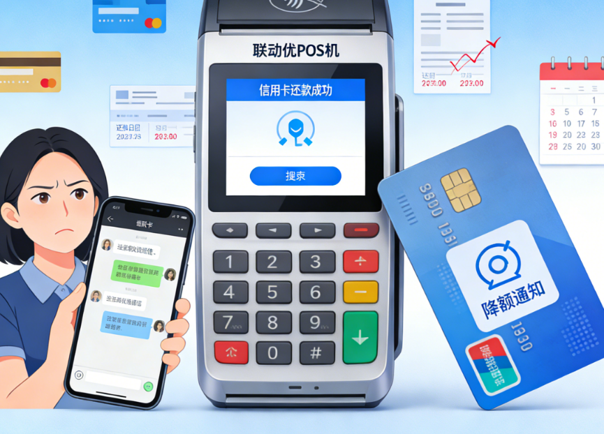 联动优POS机：信用卡按时还款还被降额怎么办？